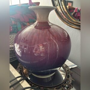 Vintage Purple and Cream Vase